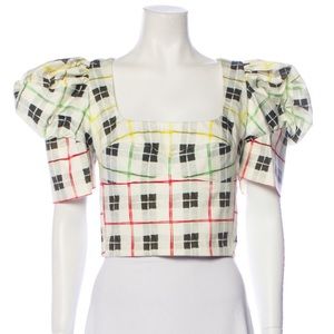 Silvia Tcherassi fitted top puffy shoulders